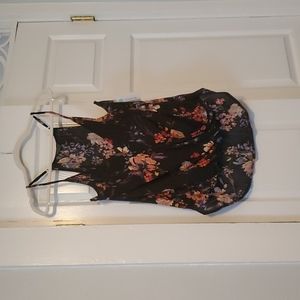 Black Floral Strappy Top